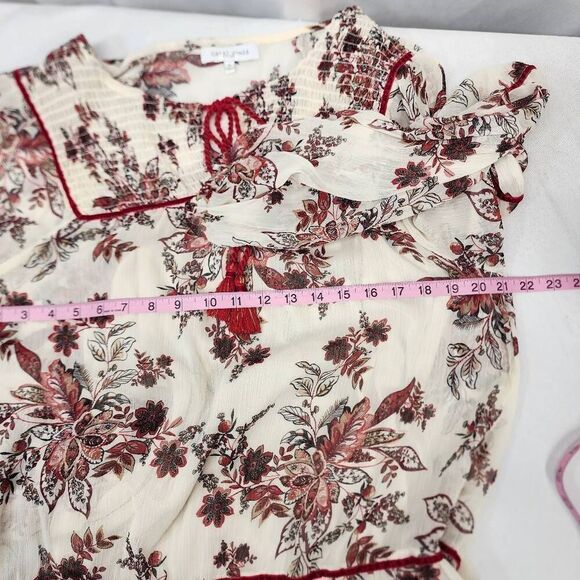 Great Jones Women's XL Shirred Chiffon Floral Dress - Picture 6 of 10